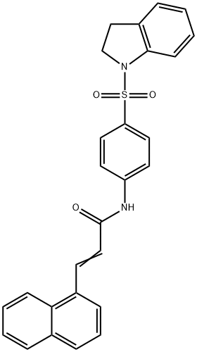 N-[4-(2,3-dihydro-1H-indol-1-ylsulfonyl)phenyl]-3-(1-naphthyl)acrylamide 구조식 이미지