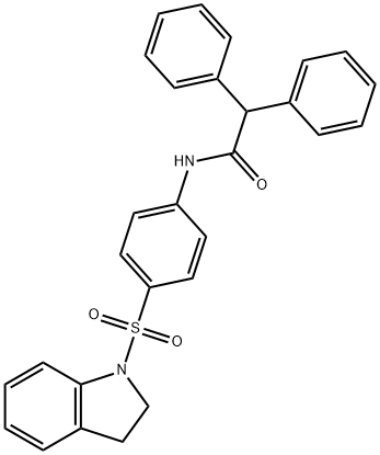 N-[4-(2,3-dihydro-1H-indol-1-ylsulfonyl)phenyl]-2,2-diphenylacetamide 구조식 이미지