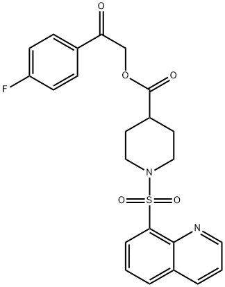 2-(4-fluorophenyl)-2-oxoethyl 1-(quinolin-8-ylsulfonyl)piperidine-4-carboxylate Structure