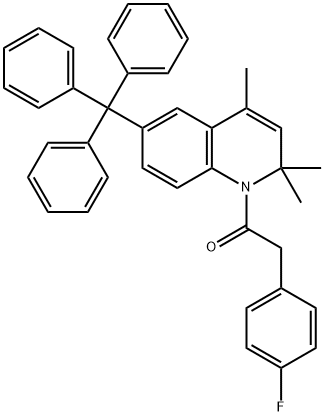 1-[(4-fluorophenyl)acetyl]-2,2,4-trimethyl-6-trityl-1,2-dihydroquinoline 구조식 이미지