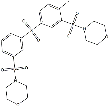 4-[(2-methyl-5-{[3-(morpholin-4-ylsulfonyl)phenyl]sulfonyl}phenyl)sulfonyl]morpholine 구조식 이미지