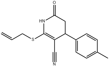 2-(allylsulfanyl)-4-(4-methylphenyl)-6-oxo-1,4,5,6-tetrahydro-3-pyridinecarbonitrile 구조식 이미지