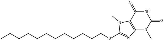 8-(dodecylsulfanyl)-3,7-dimethyl-3,7-dihydro-1H-purine-2,6-dione Structure