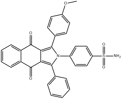 4-[1-(4-methoxyphenyl)-4,9-dioxo-3-phenyl-4,9-dihydro-2H-benzo[f]isoindol-2-yl]benzenesulfonamide 구조식 이미지