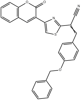 3-[4-(benzyloxy)phenyl]-2-[4-(2-oxo-2H-chromen-3-yl)-1,3-thiazol-2-yl]acrylonitrile Structure