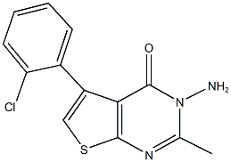 3-amino-5-(2-chlorophenyl)-2-methylthieno[2,3-d]pyrimidin-4(3H)-one 구조식 이미지