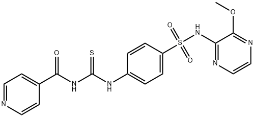4-{[(isonicotinoylamino)carbothioyl]amino}-N-(3-methoxy-2-pyrazinyl)benzenesulfonamide 구조식 이미지