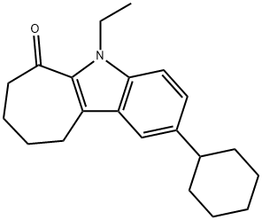 2-cyclohexyl-5-ethyl-7,8,9,10-tetrahydrocyclohepta[b]indol-6(5H)-one 구조식 이미지