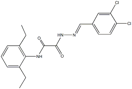 2-[2-(3,4-dichlorobenzylidene)hydrazino]-N-(2,6-diethylphenyl)-2-oxoacetamide 구조식 이미지