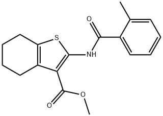 methyl 2-[(2-methylbenzoyl)amino]-4,5,6,7-tetrahydro-1-benzothiophene-3-carboxylate Structure
