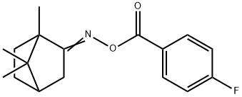 1,7,7-trimethylbicyclo[2.2.1]heptan-2-one O-(4-fluorobenzoyl)oxime Structure