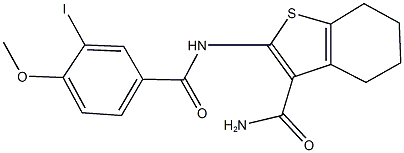 2-[(3-iodo-4-methoxybenzoyl)amino]-4,5,6,7-tetrahydro-1-benzothiophene-3-carboxamide Structure