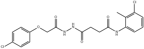 N-(3-chloro-2-methylphenyl)-4-{2-[(4-chlorophenoxy)acetyl]hydrazino}-4-oxobutanamide 구조식 이미지