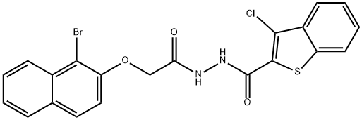 N'-{[(1-bromo-2-naphthyl)oxy]acetyl}-3-chloro-1-benzothiophene-2-carbohydrazide Structure