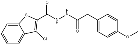 3-chloro-N'-[(4-methoxyphenyl)acetyl]-1-benzothiophene-2-carbohydrazide Structure