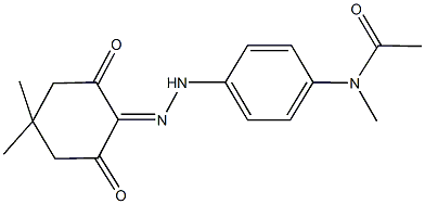 N-{4-[2-(4,4-dimethyl-2,6-dioxocyclohexylidene)hydrazino]phenyl}-N-methylacetamide 구조식 이미지