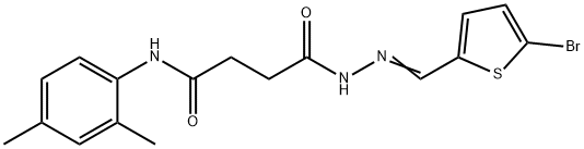 4-{2-[(5-bromo-2-thienyl)methylene]hydrazino}-N-(2,4-dimethylphenyl)-4-oxobutanamide 구조식 이미지