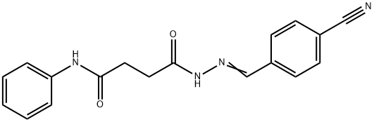 4-[2-(4-cyanobenzylidene)hydrazino]-4-oxo-N-phenylbutanamide Structure