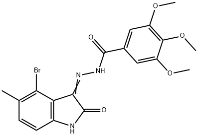 N'-(4-bromo-5-methyl-2-oxo-1,2-dihydro-3H-indol-3-ylidene)-3,4,5-trimethoxybenzohydrazide Structure