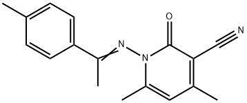 4,6-dimethyl-1-{[1-(4-methylphenyl)ethylidene]amino}-2-oxo-1,2-dihydro-3-pyridinecarbonitrile 구조식 이미지