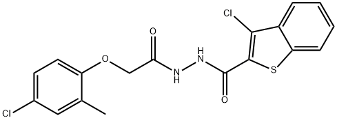 3-chloro-N'-[(4-chloro-2-methylphenoxy)acetyl]-1-benzothiophene-2-carbohydrazide Structure