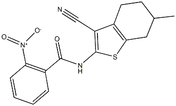 N-(3-cyano-6-methyl-4,5,6,7-tetrahydro-1-benzothien-2-yl)-2-nitrobenzamide Structure