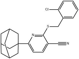 6-(1-adamantyl)-2-[(2-chlorobenzyl)sulfanyl]nicotinonitrile Structure