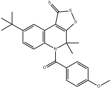 8-tert-butyl-5-(4-methoxybenzoyl)-4,4-dimethyl-4,5-dihydro-1H-[1,2]dithiolo[3,4-c]quinoline-1-thione Structure