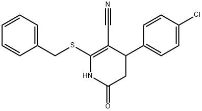 2-(benzylsulfanyl)-4-(4-chlorophenyl)-6-oxo-1,4,5,6-tetrahydro-3-pyridinecarbonitrile Structure