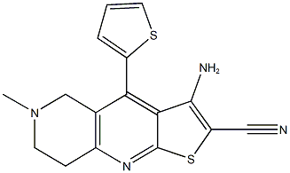 3-amino-6-methyl-4-(2-thienyl)-5,6,7,8-tetrahydrothieno[2,3-b][1,6]naphthyridine-2-carbonitrile Structure