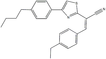 2-[4-(4-butylphenyl)-1,3-thiazol-2-yl]-3-(4-ethylphenyl)acrylonitrile Structure