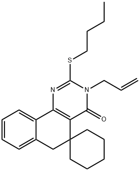 3-allyl-2-(butylsulfanyl)-5,6-dihydrospiro(benzo[h]quinazoline-5,1'-cyclohexane)-4(3H)-one Structure