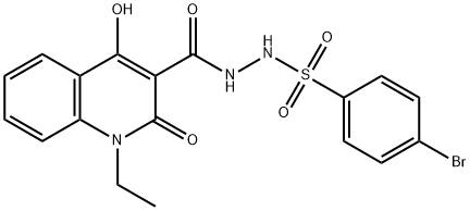 4-bromo-N'-[(1-ethyl-4-hydroxy-2-oxo-1,2-dihydroquinolin-3-yl)carbonyl]benzenesulfonohydrazide 구조식 이미지