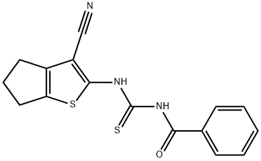 N-benzoyl-N'-(3-cyano-5,6-dihydro-4H-cyclopenta[b]thien-2-yl)thiourea 구조식 이미지