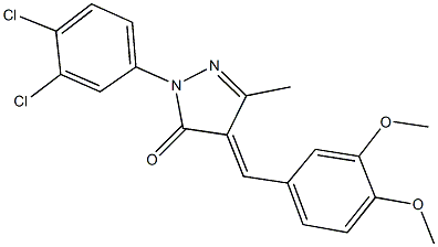 2-(3,4-dichlorophenyl)-4-(3,4-dimethoxybenzylidene)-5-methyl-2,4-dihydro-3H-pyrazol-3-one 구조식 이미지