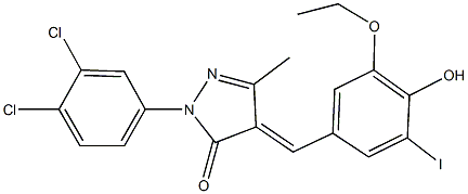 2-(3,4-dichlorophenyl)-4-(3-ethoxy-4-hydroxy-5-iodobenzylidene)-5-methyl-2,4-dihydro-3H-pyrazol-3-one Structure