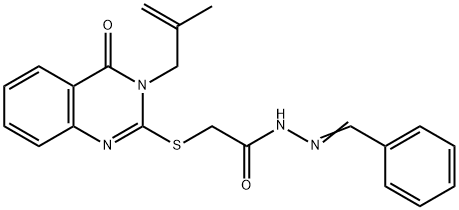 N'-benzylidene-2-{[3-(2-methyl-2-propenyl)-4-oxo-3,4-dihydro-2-quinazolinyl]sulfanyl}acetohydrazide 구조식 이미지