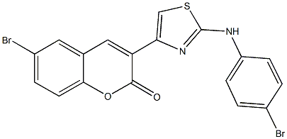 6-bromo-3-[2-(4-bromoanilino)-1,3-thiazol-4-yl]-2H-chromen-2-one 구조식 이미지