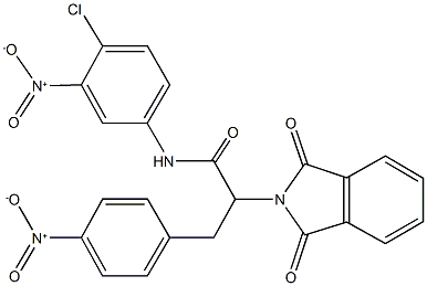 N-{4-chloro-3-nitrophenyl}-2-(1,3-dioxo-1,3-dihydro-2H-isoindol-2-yl)-3-{4-nitrophenyl}propanamide 구조식 이미지