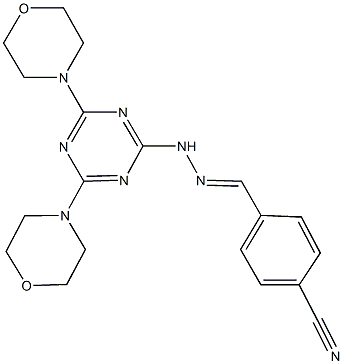 4-{2-[4,6-di(4-morpholinyl)-1,3,5-triazin-2-yl]carbohydrazonoyl}benzonitrile Structure