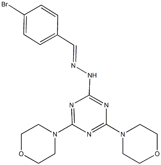 4-bromobenzaldehyde [4,6-di(4-morpholinyl)-1,3,5-triazin-2-yl]hydrazone 구조식 이미지