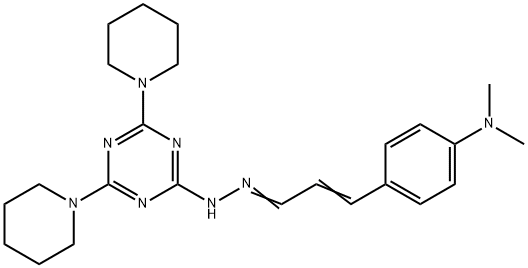 3-[4-(dimethylamino)phenyl]acrylaldehyde [4,6-di(1-piperidinyl)-1,3,5-triazin-2-yl]hydrazone 구조식 이미지