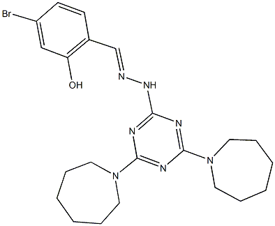 4-bromo-2-hydroxybenzaldehyde [4,6-di(1-azepanyl)-1,3,5-triazin-2-yl]hydrazone Structure