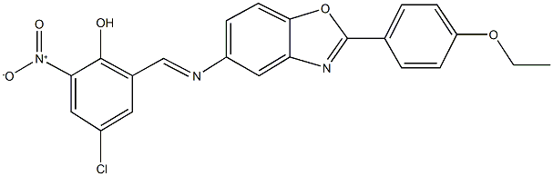 4-chloro-2-({[2-(4-ethoxyphenyl)-1,3-benzoxazol-5-yl]imino}methyl)-6-nitrophenol Structure