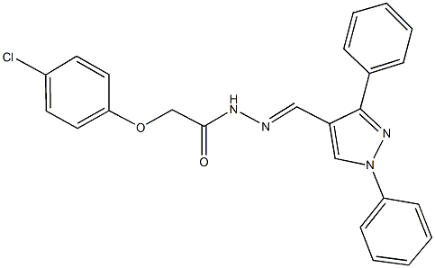 2-(4-chlorophenoxy)-N'-[(1,3-diphenyl-1H-pyrazol-4-yl)methylene]acetohydrazide 구조식 이미지