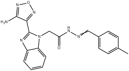 2-[2-(4-amino-1,2,5-oxadiazol-3-yl)-1H-benzimidazol-1-yl]-N'-(4-methylbenzylidene)acetohydrazide Structure