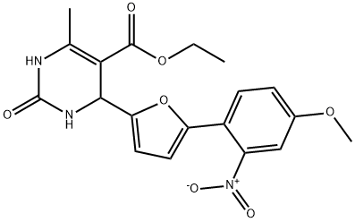 ethyl 4-(5-{2-nitro-4-methoxyphenyl}-2-furyl)-6-methyl-2-oxo-1,2,3,4-tetrahydro-5-pyrimidinecarboxylate 구조식 이미지
