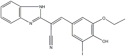 2-(1H-benzimidazol-2-yl)-3-(3-ethoxy-4-hydroxy-5-iodophenyl)acrylonitrile Structure