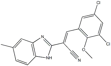 3-(3,5-dichloro-2-methoxyphenyl)-2-(5-methyl-1H-benzimidazol-2-yl)acrylonitrile Structure
