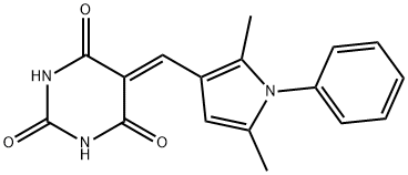 5-[(2,5-dimethyl-1-phenyl-1H-pyrrol-3-yl)methylene]-2,4,6(1H,3H,5H)-pyrimidinetrione 구조식 이미지